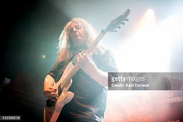 Michael Romeo of Symphony X performs in concert at Sala Apolo on February 25, 2016 in Barcelona, Spain.
