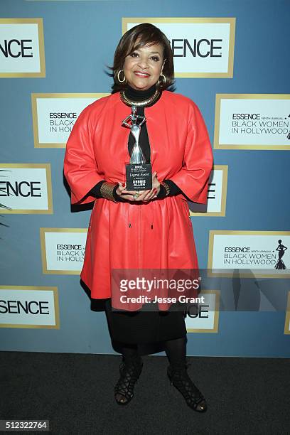 Honoree Debbie Allen poses with an award during the 2016 ESSENCE Black Women In Hollywood awards luncheon at the Beverly Wilshire Four Seasons Hotel...