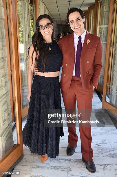 Actress Demi Moore and fashion designer Zac Posen attend the M.A.C Cosmetics Zac Posen luncheon at the Ennis House hosted by Karen Buglisi Weiler,...