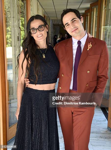 Actress Demi Moore and fashion designer Zac Posen attend the M.A.C Cosmetics Zac Posen luncheon at the Ennis House hosted by Karen Buglisi Weiler,...