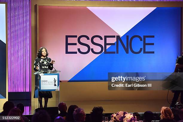Writer/producer Shonda Rhimes speaks onstage during the 2016 ESSENCE Black Women In Hollywood awards luncheon at the Beverly Wilshire Four Seasons...