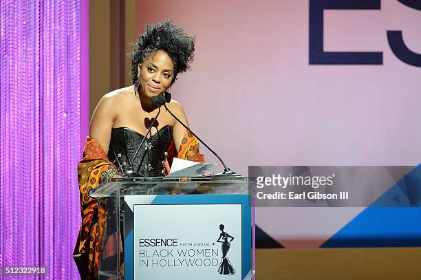 Actress Rhonda Ross Kendrick speaks onstage during the 2016 ESSENCE Black Women In Hollywood awards luncheon at the Beverly Wilshire Four Seasons...