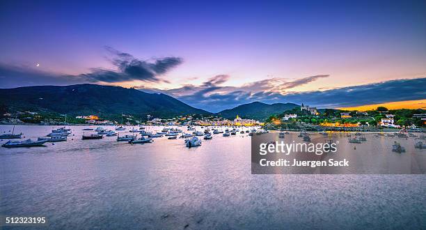 cadaques at dusk - costa brava, spain - cadaques stock pictures, royalty-free photos & images
