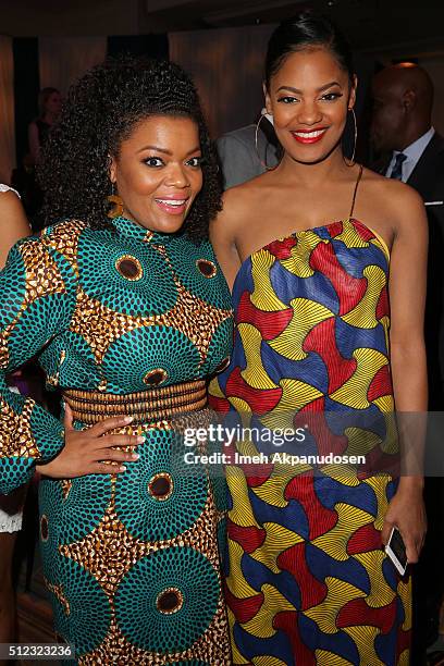 Actress Yvette Nicole Brown and guest attend the 2016 ESSENCE Black Women In Hollywood awards luncheon at the Beverly Wilshire Four Seasons Hotel on...