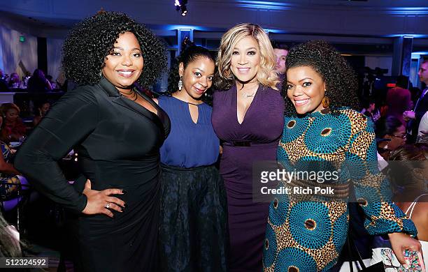 Actresses Kym Whitley and Yvette Nicole Brown attend the 2016 ESSENCE Black Women In Hollywood awards luncheon at the Beverly Wilshire Four Seasons...