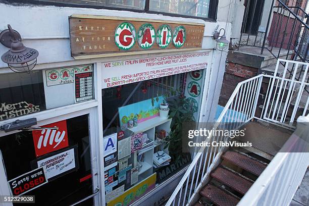 gaia italian cafe at 251 east houston street - east houston street stock pictures, royalty-free photos & images