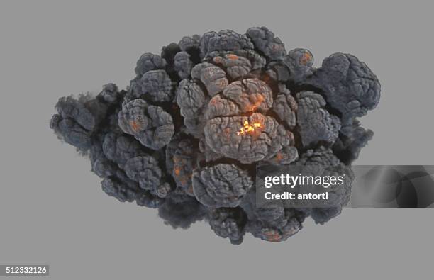 top view explosion with clipping path - missile flame stock pictures, royalty-free photos & images