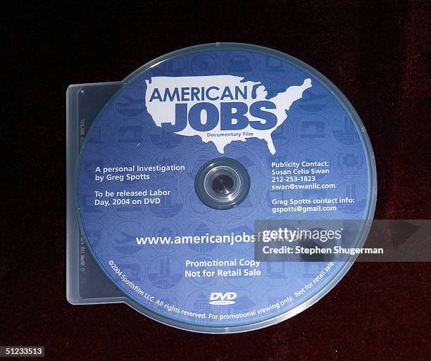 Copy of the DVD "American Jobs" at the "American Jobs" premiere at the Laemmle Fairfax Theater on August 28, 2004 in Los Angeles, California.