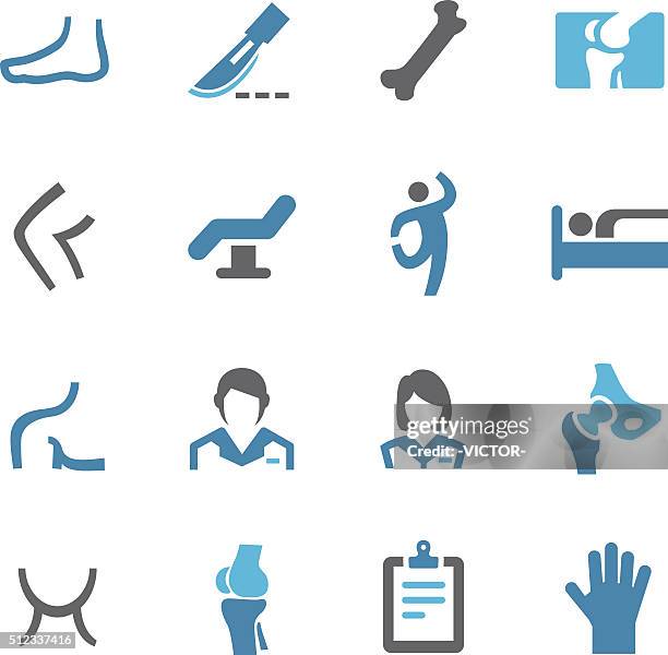 orthopedic icons - conc series - hip bone icon stock illustrations