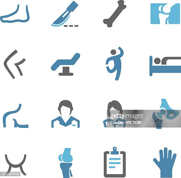 orthopedic icons - conc series - orthopedic surgeon stock illustrations