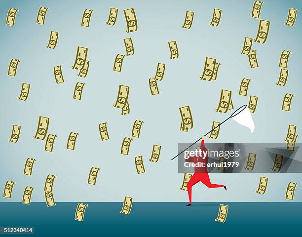 greed - caught in rain stock illustrations