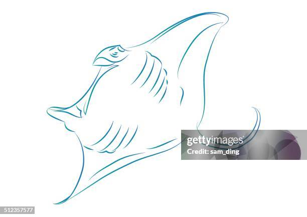 devil ray - manta ray stock illustrations