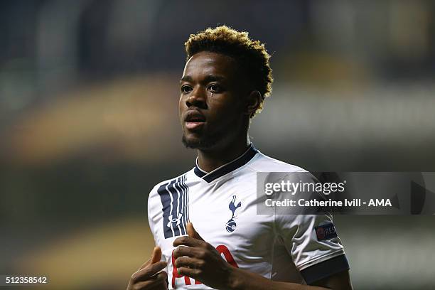 Josh Onomah of Tottenham Hotspur during the UEFA Europa League match between Tottenham Hotspur and Fiorentina at White Hart Lane on February 25, 2016...