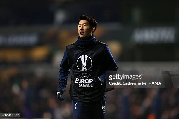 Son Heung-Min of Tottenham Hotspur during the UEFA Europa League match between Tottenham Hotspur and Fiorentina at White Hart Lane on February 25,...