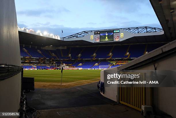 General view inside the stadium before the UEFA Europa League match between Tottenham Hotspur and Fiorentina at White Hart Lane on February 25, 2016...