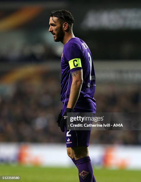 Gonzalo Rodriguez of Fiorentina during the UEFA Europa League match between Tottenham Hotspur and Fiorentina at White Hart Lane on February 25, 2016...