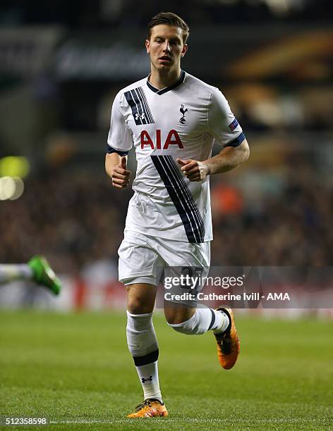 Kevin Wimmer of Tottenham Hotspur during the UEFA Europa League match between Tottenham Hotspur and Fiorentina at White Hart Lane on February 25,...