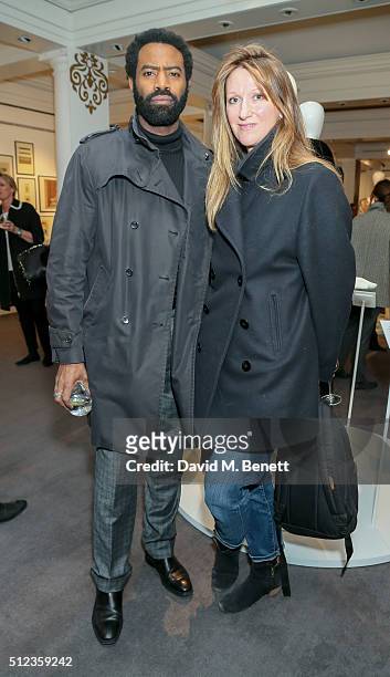 Nicholas Pinnock and Amy Gadney attend The Perfumer's Story: Azzi Glasser in conversation with Jack Guinness hosted by the British Fashion Council...