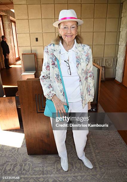 Doris Kleiner attends the M.A.C Cosmetics Zac Posen luncheon at the Ennis House hosted by Karen Buglisi Weiler, Demi Moore & Jacqui Getty on February...