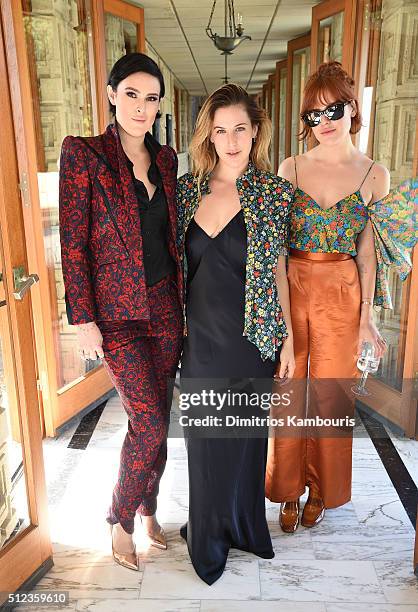 Actresses Rumer Willis, Scout Willis and Tallulah Willis attend the M.A.C Cosmetics Zac Posen luncheon at the Ennis House hosted by Karen Buglisi...