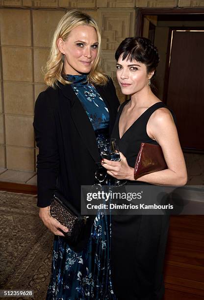 Actresses Molly Sims and Selma Blair attend the M.A.C Cosmetics Zac Posen luncheon at the Ennis House hosted by Karen Buglisi Weiler, Demi Moore &...