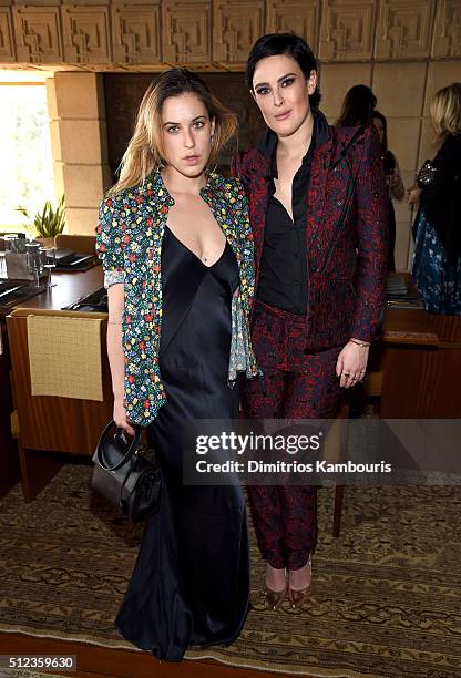 Actresses Scout Willis and Rumer Willis attend the M.A.C Cosmetics Zac Posen luncheon at the Ennis House hosted by Karen Buglisi Weiler, Demi Moore &...