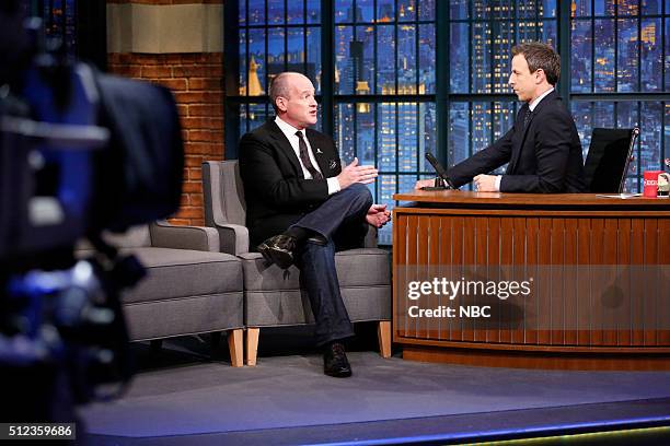 Episode 334 -- Pictured: NFL Networks Rich Eisen during an interview with host Seth Meyers on February 25, 2016 --