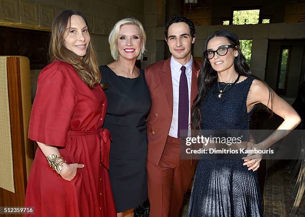 Film costume designer Jacqui Getty, M.A.C. Global President Karen Buglisi Weiler, fashion designer Zac Posen and actress Demi Moore attend the M.A.C...