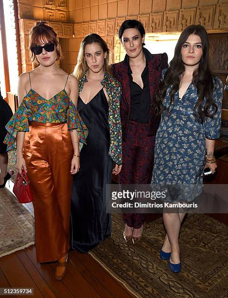Actresses Tallulah Willis, Scout Willis and Rumer Willis attend the M.A.C Cosmetics Zac Posen luncheon at the Ennis House hosted by Karen Buglisi...