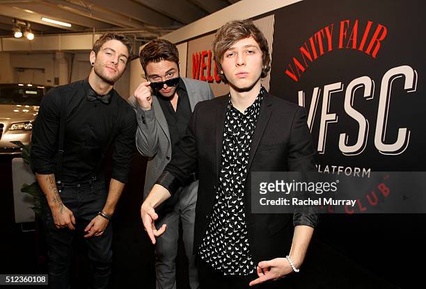 Emblem3 arrives to performe and speak on the 'How Social Is ChangingThe Business of Music' panel during the 2016 Vanity Fair Social Club #VFSC for...