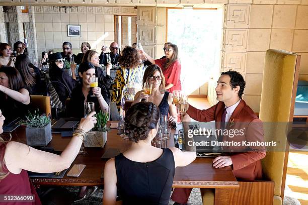 General view of atmosphere at the M.A.C Cosmetics Zac Posen luncheon at the Ennis House hosted by Karen Buglisi Weiler, Demi Moore & Jacqui Getty on...