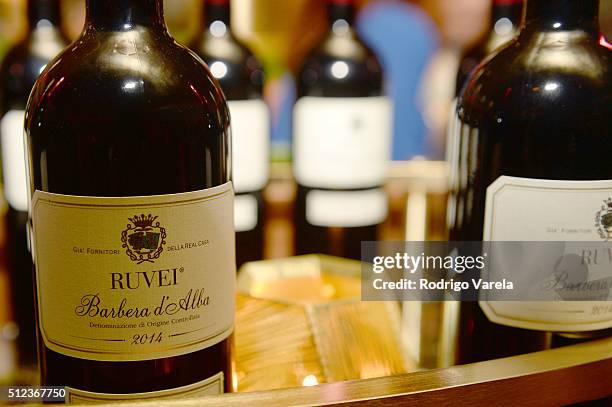 Marchesi di Barolo wine on display at a Dinner Hosted By Francis Mallmann And Paul Qui during 2016 Food Network & Cooking Channel South Beach Wine &...