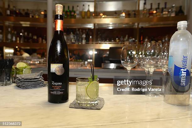 Marchesi di Barolo wine on display at a Dinner Hosted By Francis Mallmann And Paul Qui during 2016 Food Network & Cooking Channel South Beach Wine &...