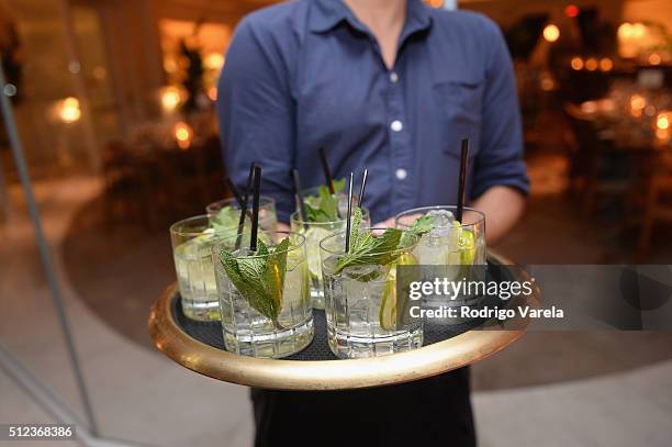 Cocktails being served at a Dinner Hosted By Francis Mallmann And Paul Qui during 2016 Food Network & Cooking Channel South Beach Wine & Food...