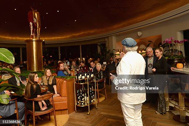 Chef Francis Mallmann speaks at a Dinner Hosted By Francis Mallmann And Paul Qui during 2016 Food Network & Cooking Channel South Beach Wine & Food...