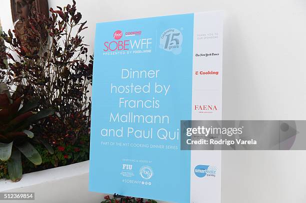 On display at a Dinner Hosted By Francis Mallmann And Paul Qui during 2016 Food Network & Cooking Channel South Beach Wine & Food Festival Presented...