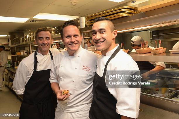 Faena Executive Chef Gabriel Ask prepares food during a Dinner Hosted By Francis Mallmann And Paul Qui during 2016 Food Network & Cooking Channel...