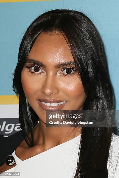Model Shaniece Hairston arrives at the Essence 9th Annual Black Women event in Hollywood at the Beverly Wilshire Four Seasons Hotel on February 25,...