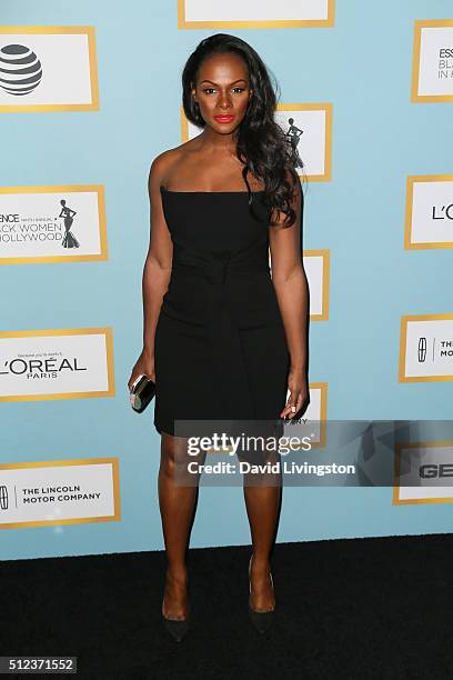 Actress Tika Sumpter arrives at the Essence 9th Annual Black Women event in Hollywood at the Beverly Wilshire Four Seasons Hotel on February 25, 2016...
