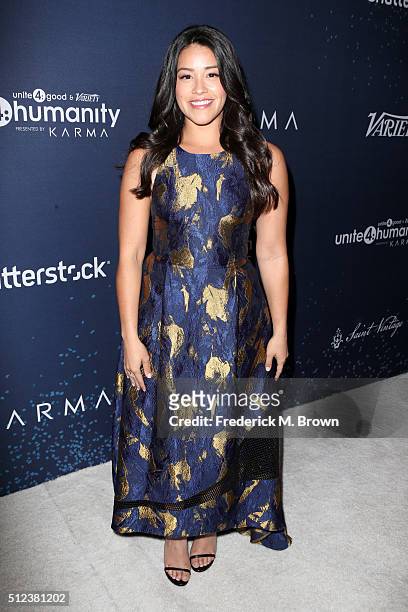 Actress Gina Rodriguez attends the 3rd annual unite4:humanity at Montage Beverly Hills on February 25, 2016 in Beverly Hills, California.