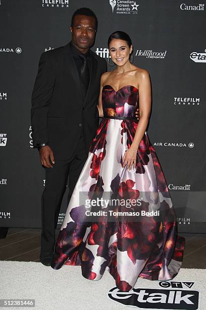 Actors Lyriq Bent and Emmanuelle Chriqui attend the 3rd Annual "An Evening With Canada's Stars" held at the Four Seasons Hotel Los Angeles at Beverly...
