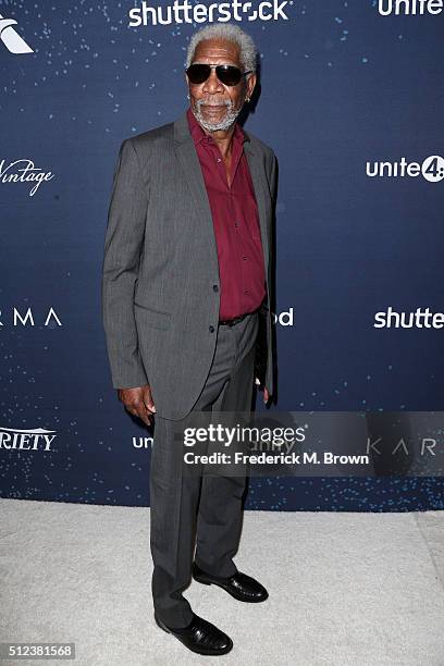 Actor Morgan Freeman attends the 3rd annual unite4:humanity at Montage Beverly Hills on February 25, 2016 in Beverly Hills, California.