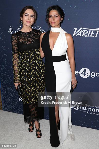 Actress Camilla Belle and model Camila Alves attend the 3rd annual unite4:humanity at Montage Beverly Hills on February 25, 2016 in Beverly Hills,...