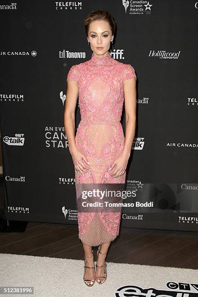 Actress Laura Vandervoort attends the 3rd Annual "An Evening With Canada's Stars" held at the Four Seasons Hotel Los Angeles at Beverly Hills on...