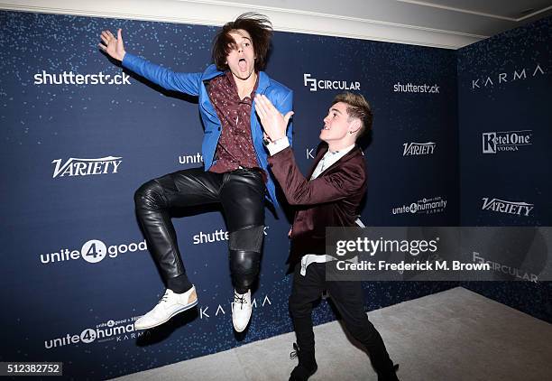 Musicians Kenny Holland and Sam Wilkinson attend the 3rd annual unite4:humanity at Montage Beverly Hills on February 25, 2016 in Beverly Hills,...