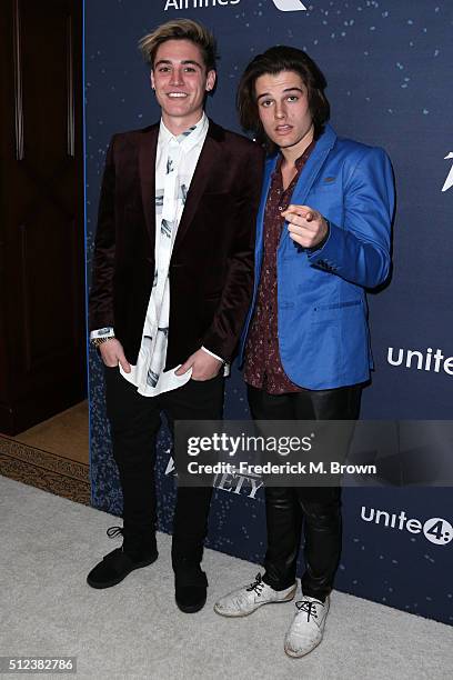 Musicians Sam Wilkinson and Kenny Holland attend the 3rd annual unite4:humanity at Montage Beverly Hills on February 25, 2016 in Beverly Hills,...