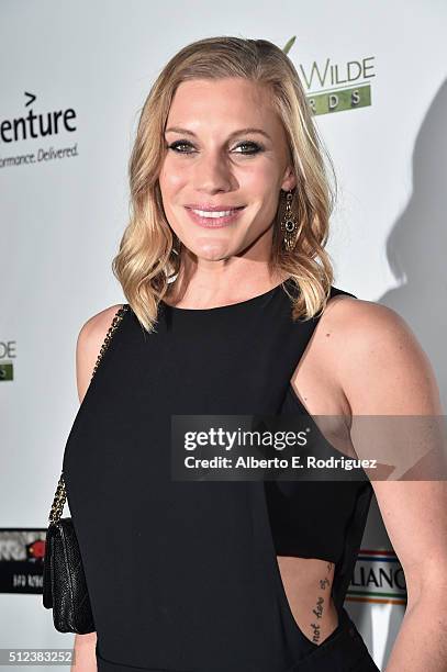 Katee Sackhoff attends the Oscar Wilde Awards at Bad Robot on February 25, 2016 in Santa Monica, California.