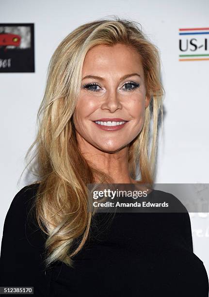 Actress Alison Doody arrives at the 2016 Oscar Wilde Awards at Bad Robot on February 25, 2016 in Santa Monica, California.