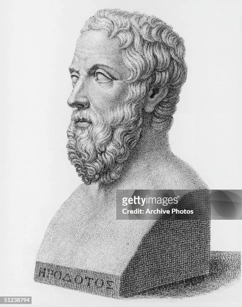 Circa 430 BC, Herodotus Greek historian. Wrote a history of the Greco-Persian Wars, 500-479 BC, called the 'Father of History.'