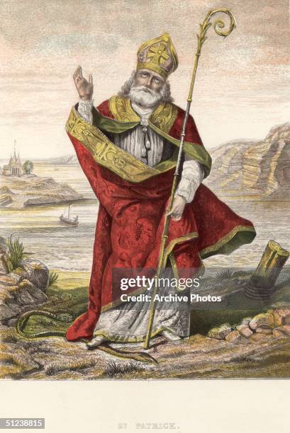 Circa 440 AD, Saint Patrick, born 387 AD possibly in Kilpatrick, Scotland died 17th March 461in Downpatrick, Ireland, who converted much of Ireland...